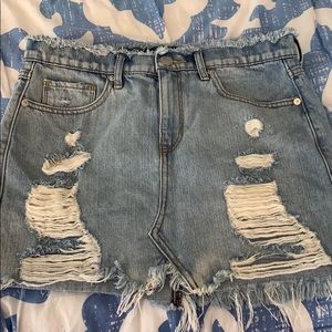 Ripped denim skirt size 6 never worn